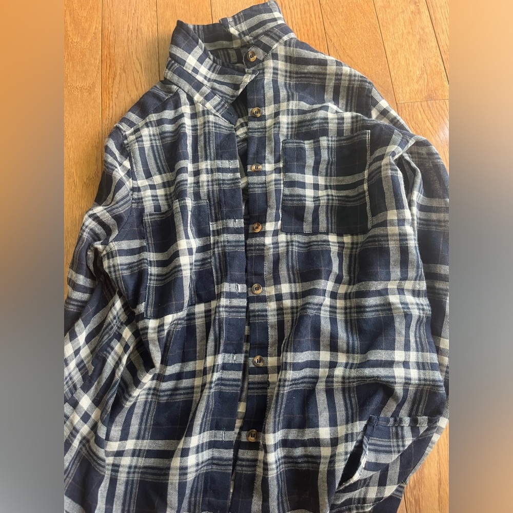 Black and white plaid button up